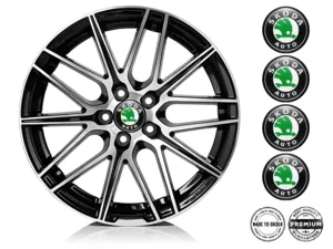 Skoda Felgensticker Ausgabe Stilvolle Dome-Logos